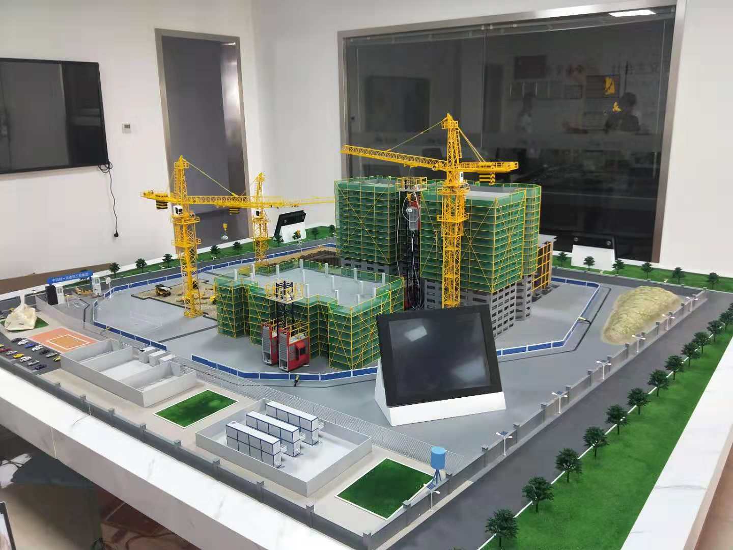 偏关县建筑施工场景模型